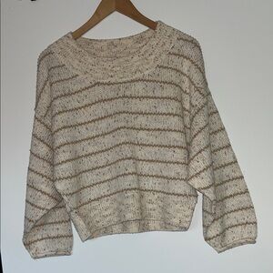 Free People Oversized Cropped Cotton Sweater Size XS -can fit Medium